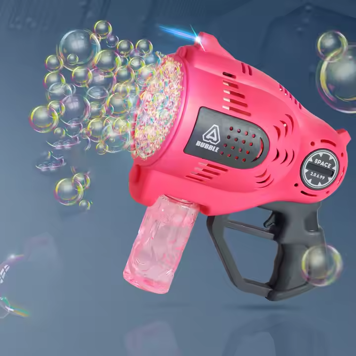Мыльные пузыри для детей, пистолет для мыльных пузырей с подсветкой, игрушечный генератор пузырей, розовый Каменец-Подольский - изображение 2