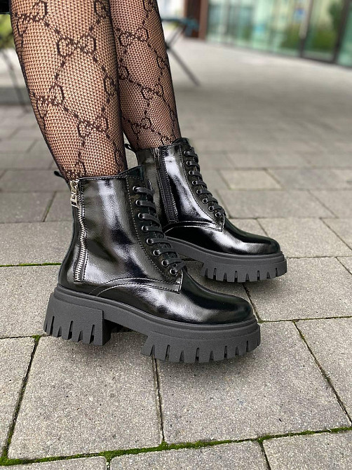 Черевики жіночі GREMMY 316/4 чорні (зима, шкіра лакована) (6074) 38 Коломия - фото 1