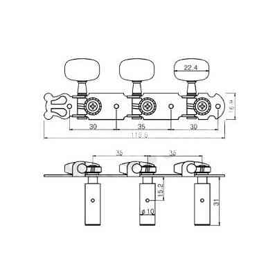Колки для гитары Paxphil JC78 3+3 NI Винница