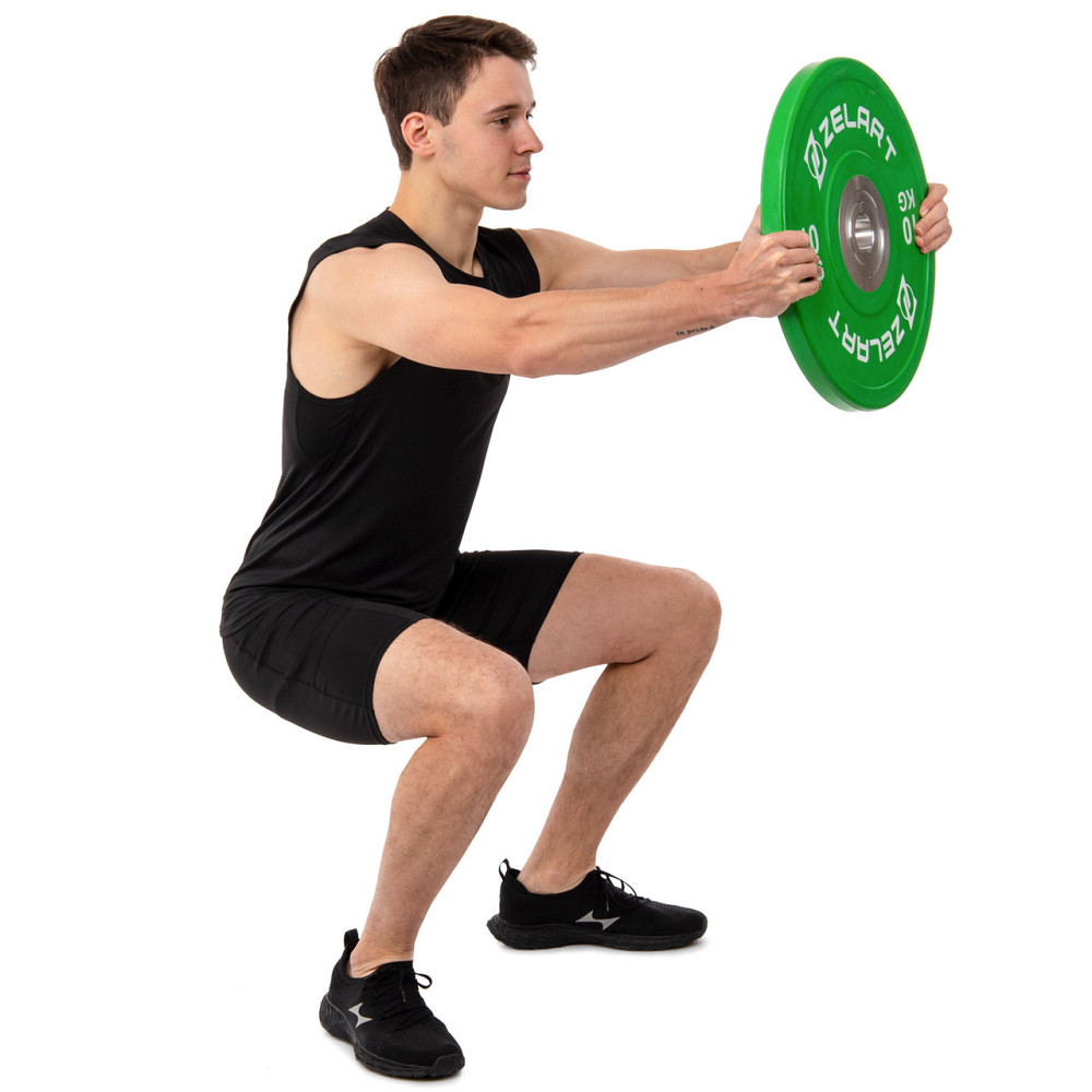 Блин (диск) бамперный для кроссфита резиновый 10 кг d-52мм Zelart-7798-10 Киев - изображение 6