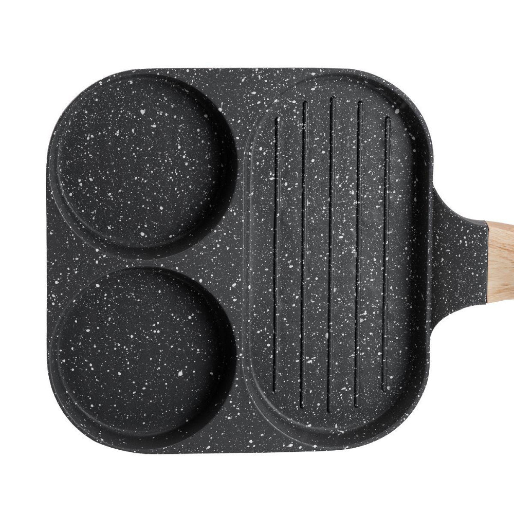 Сковорода квадратна порційна на 3 секції з антипригарним покриттям для всіх плит сіра HP39571C Київ - фото 6