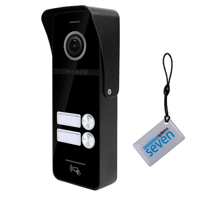 Виклична панель домофону з вбудованим зчитувачем карток SEVEN CP-7504/2 RFID black Київ - фото 1