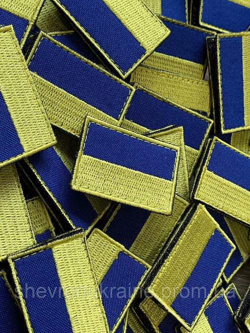 Шеврон Флаг Украины мини (Форма прямоугольная. На липучке) Размер 3x4.5см Киев - изображение 3