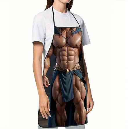 Фартух чоловічий прикольний Накачаний чоловік з м’язами 74 на 54 см різнобарвний Київ