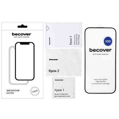 Стекло защитное BeCover Apple iPhone 16 10D Black (712321) Винница