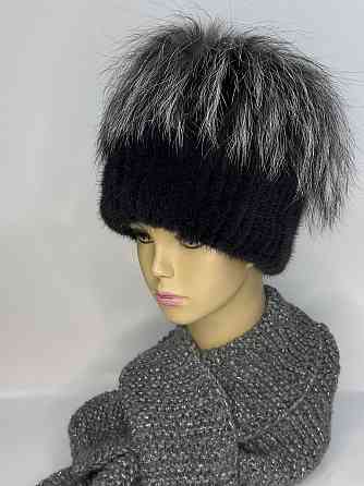 Жіноча норкова шапка кубанка Чорний Харків