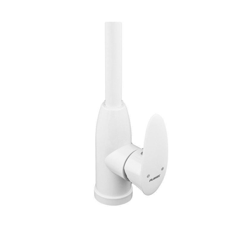 Смеситель для кухни Plamix Cezar-011-B White (без шлангов) белый из термопластика (PM0737) Черновцы - изображение 4