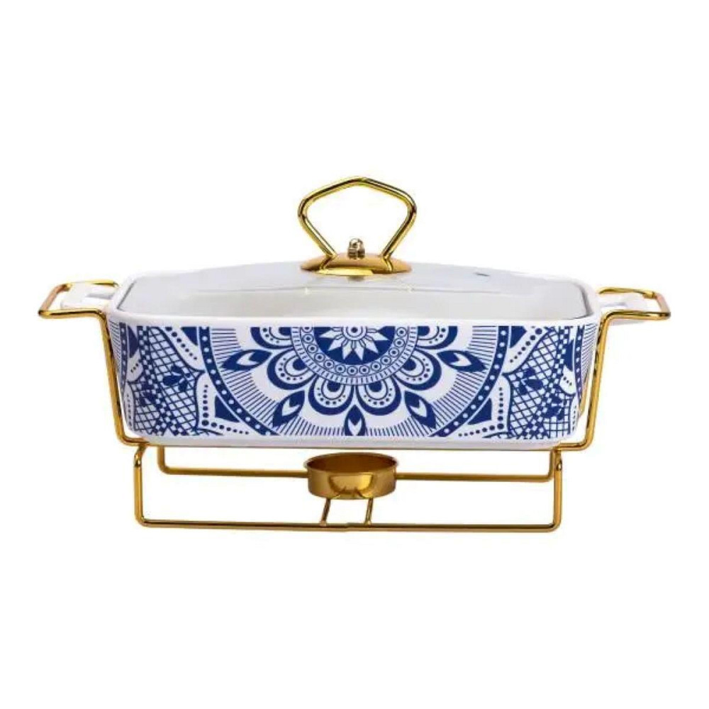 Фарфоровий мармит зі скляною кришкою 1 л Київ - фото 1