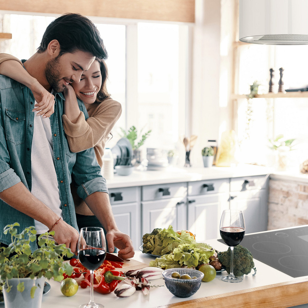 Острівна витяжка Barett Ø35 см, рециркуляція, 558 м3/год, світлодіодний фільтр з активованим вугіллям, білий Рівне - фото 2