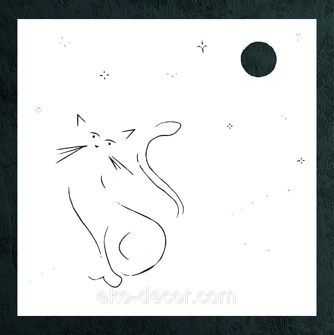 Декоративное настенное 3D Панно «Кот» Декор на стену с объемом 50*50 см, Белый Киев - изображение 8
