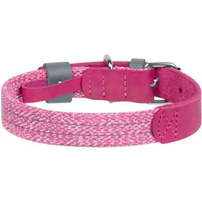 Нашийник для тварин WAUDOG Classic зі шкіри та відновленої бавовни S 15 мм х 27-36 см рожевий (58907) Вінниця