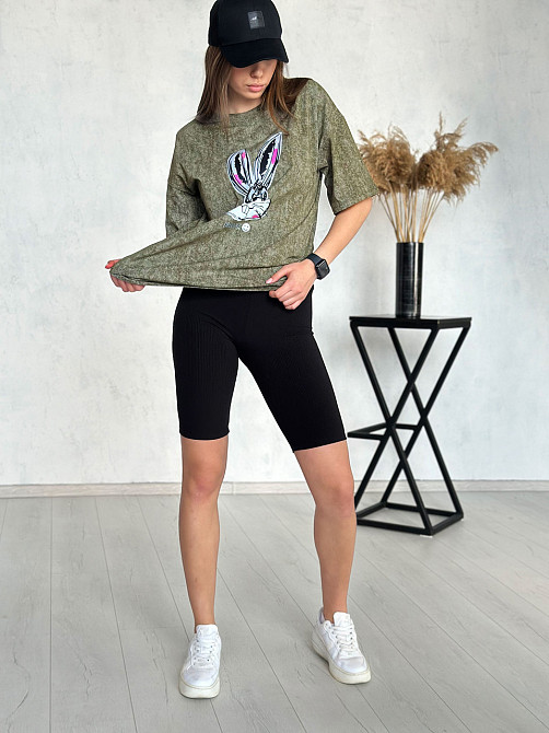 Жіночий костюм з велосипедками рубчик Bunny Київ - фото 4