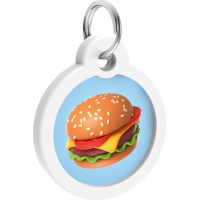 Адресник для животных WAUDOG Smart ID с QR паспортом "Гамбургер", круг 25 мм (225-4037) Винница - изображение 4