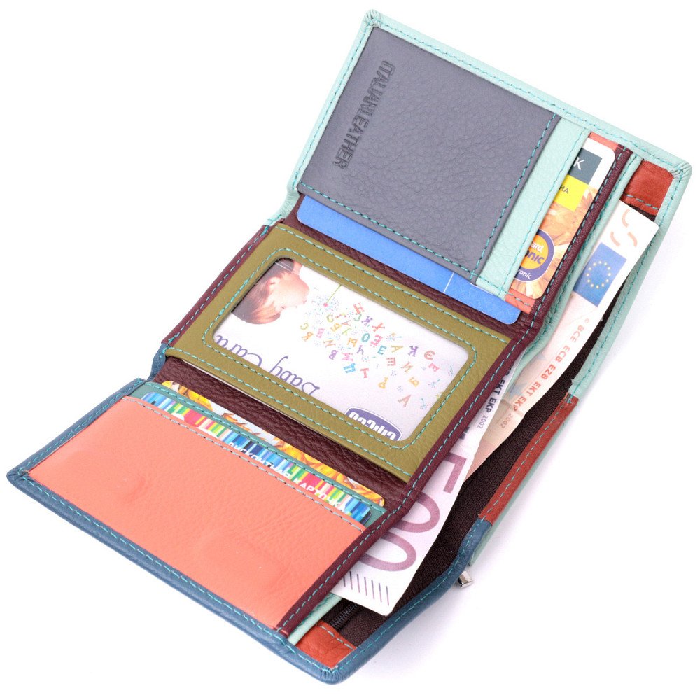 Современный женский кошелек из качественной натуральной кожи ST Leather 19459 Разноцветный Киев - изображение 6