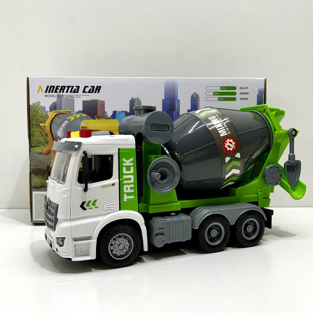 Спецтехніка Бетонозмішувач світло звук рухомі деталі масштаб 1:16 Зелений (ZH 812-1) Чернігів - фото 2