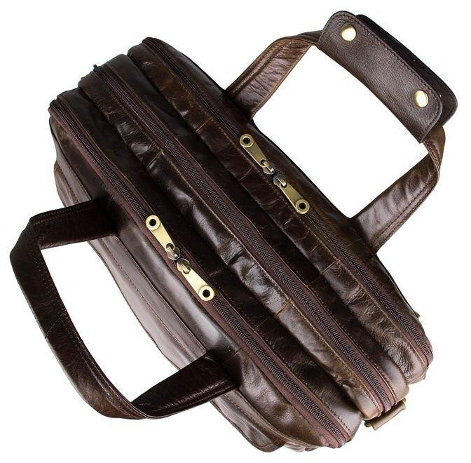 Сумка чоловіча для ноутбука з діагоналлю 15.6 дюйма Коричнева (Vintage) Київ - фото 3