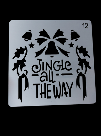 Трафарет новогодний С Рождеством для окон 15 на 15 см серый Киев