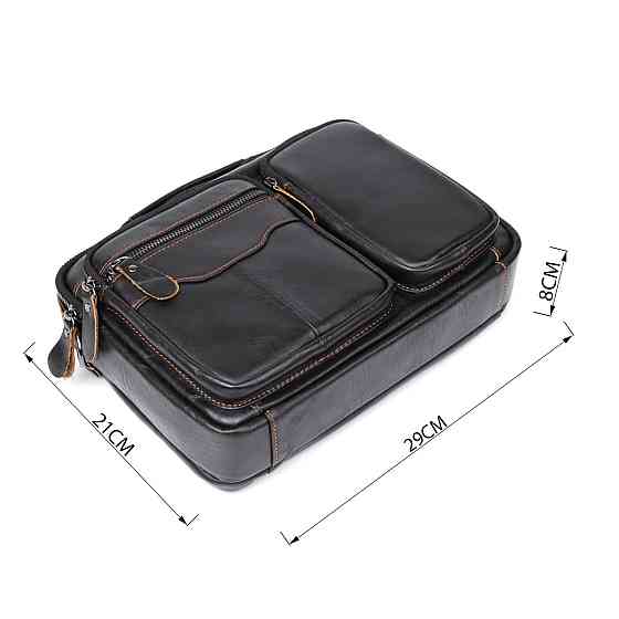 Кожаная мужская сумка Vintage 20469 Черный Киев