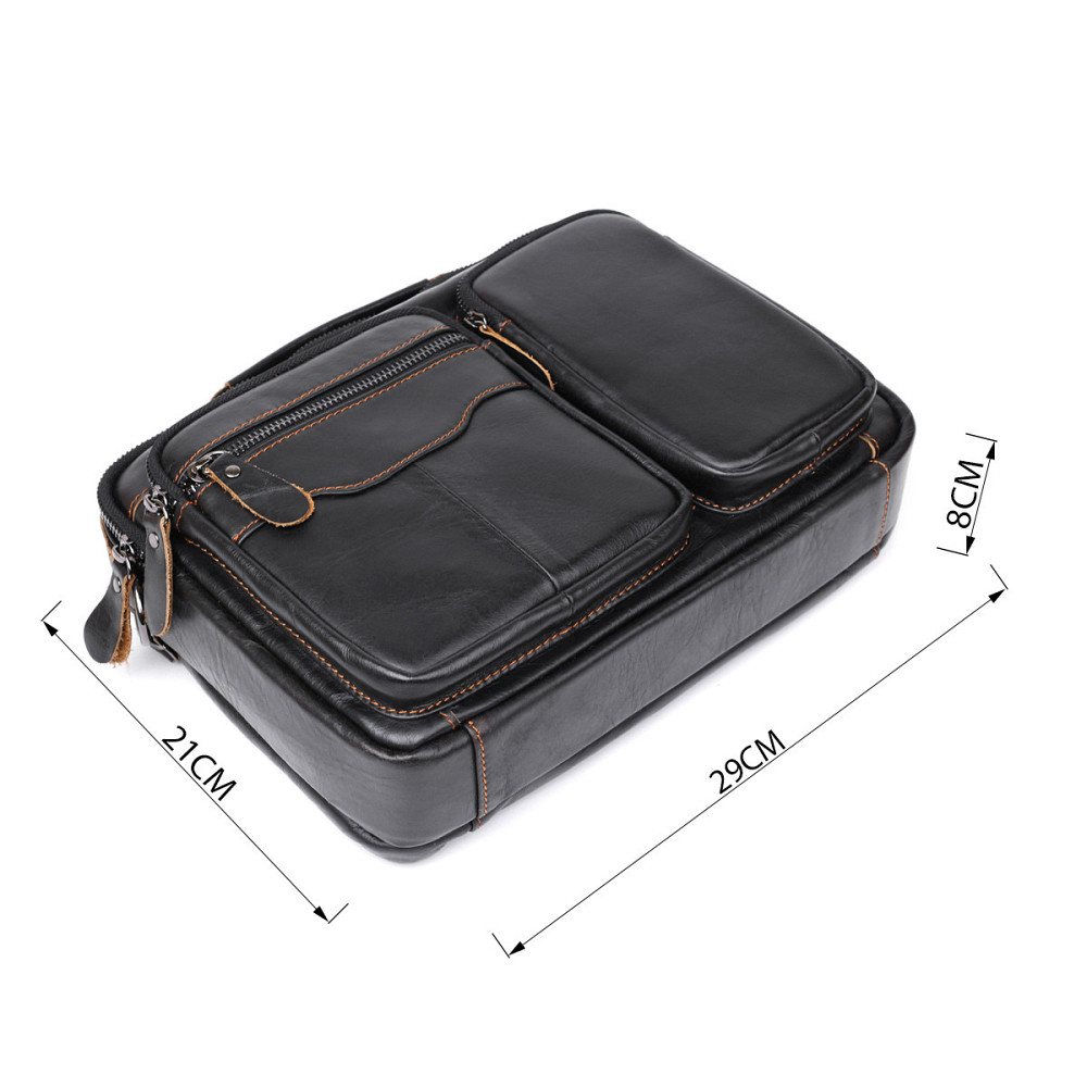 Шкіряна чоловіча сумка Vintage 20469 Чорний Київ - фото 6