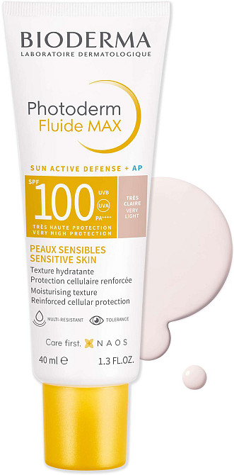 Біодерма Фотодерм Макс Емульсія дуже світлий тон Bioderma Photoderm Max Fluide SPF 100 Teinte Tres Claire 40 мл Дніпро - фото 1