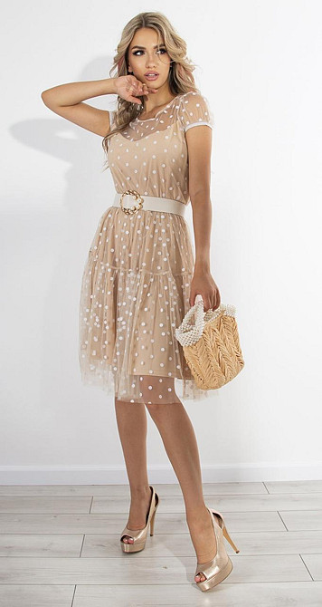 Нежное бежевое платье (48) Киев - изображение 1