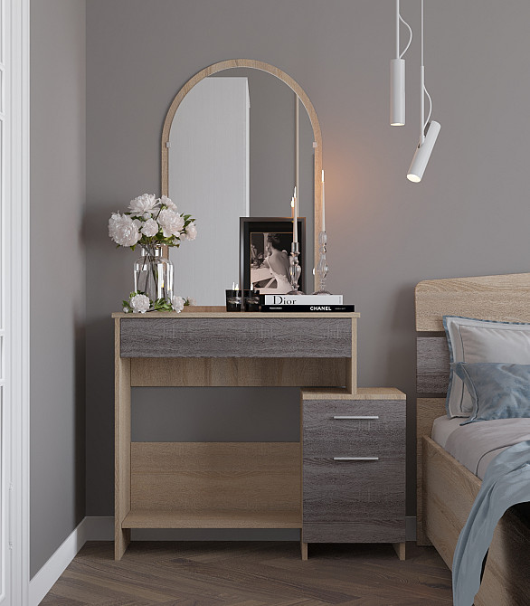 Трюмо-1 комплект для спальні Еверест сонома+трюфель (DTM-2460) Дніпро - фото 2