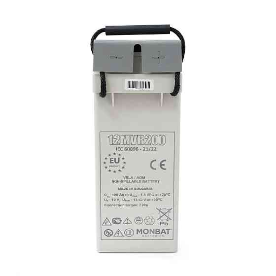 Аккумуляторная батарея MONBAT FRONT TERMINAL 12MVR200 AGM 12V/200 Ah, 555x125x316 мм, 59.2 кг Киев