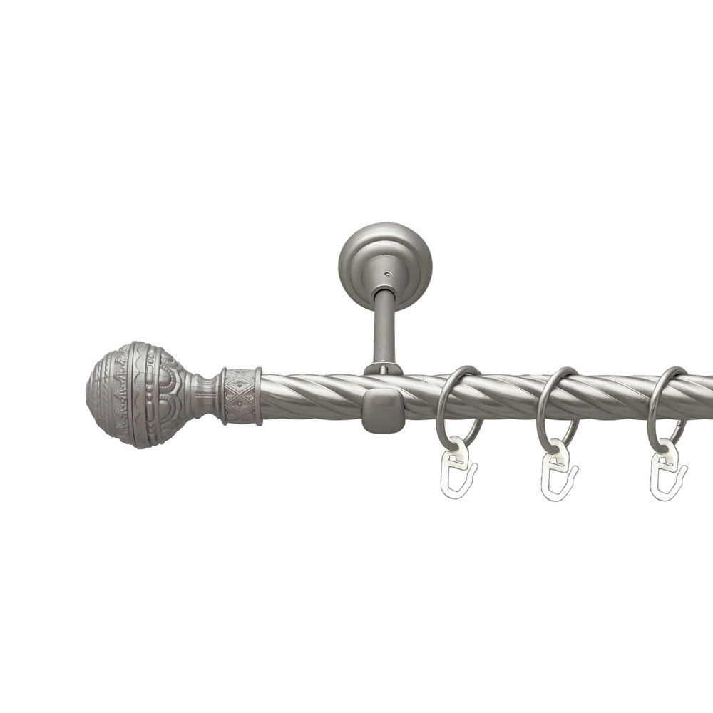 Карниз Orvit Арабеска металевий однорядний відкритий скручена труба кільце металеве Сатин 19 мм 160 см Львов - изображение 1