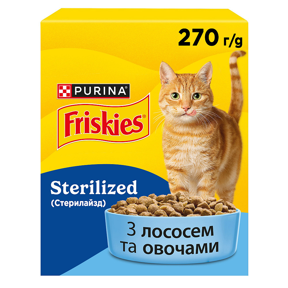 Сухий корм FRISKIES Sterilized для дорослих стерилізованих котів, з лососем, тунцем та овочами, 270 г Київ - фото 2