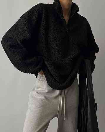 Жіночий стильний теплий оверсайз світшот букле баранчик Одеса