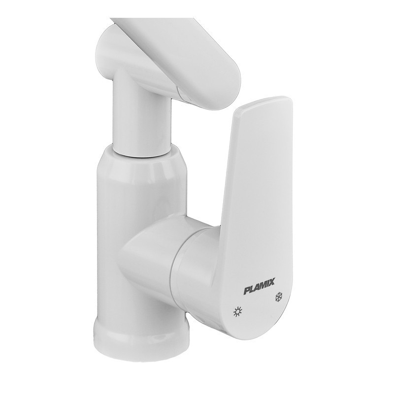 Змішувач для умивальника з регульованим виливом Plamix Oscar-001-FX SET White (з підведенням) (Колір білий) (PM6105)   ( 22628 ) Харьков - изображение 5