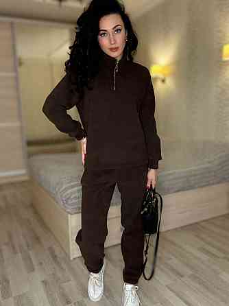 Женский теплый костюм двойка: кофта и штаны вельвет на плотном флисе Одесса