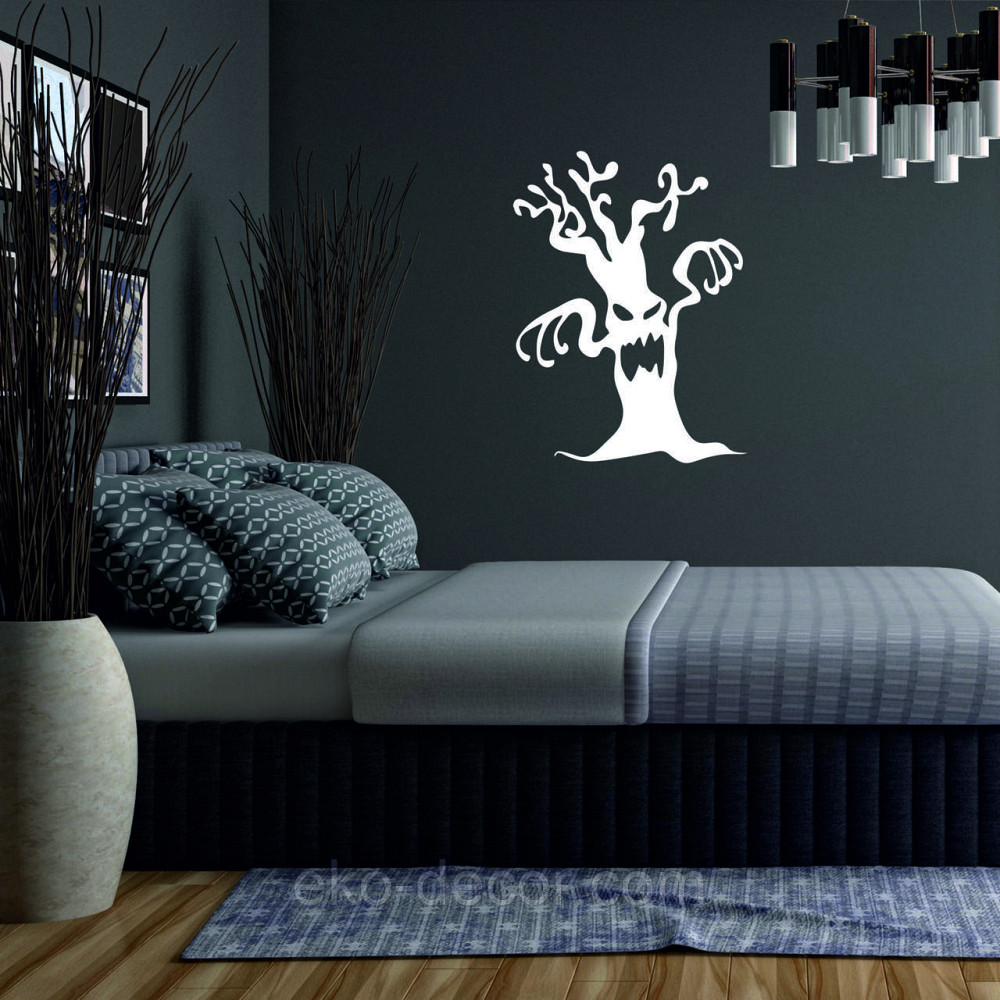 Декоративне настінне Панно «Хелловіїн, силует дерева», Декор на стіну 90*67 см, Білий Київ - фото 3