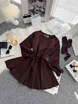 Жіноча романтична мінісукня з поясом креп костюмка Шоколад, 46/48 Одеса