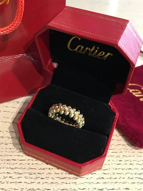 Кільце Cartier Juste un Clou ("зубчики") / подарункове паковання / покриття лимонне золото 18К / з цирконієм Одеса - фото 1