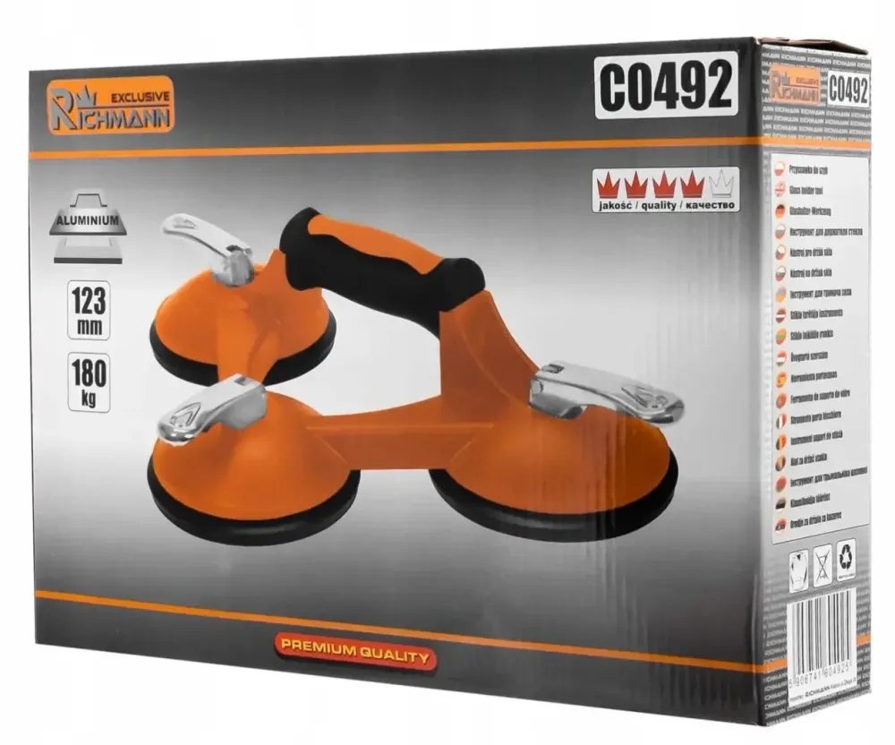 Присоска потрійна алюмінієва монтажна 180 кг 123 мм Richmann C0492 Коломыя - изображение 3