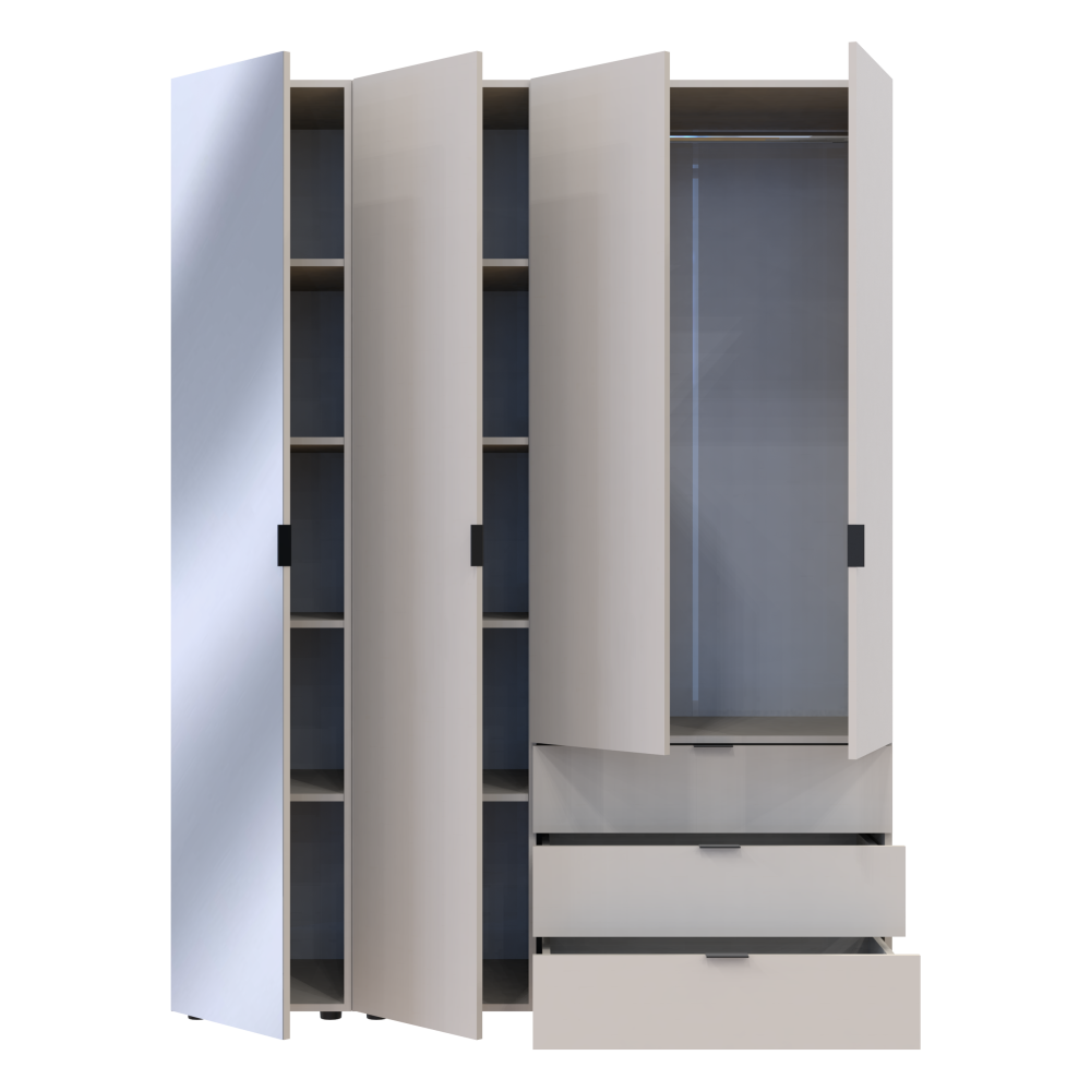 Комплект шаф для одягу Doros Гелар (2 шт.) 155х49,5х203,4 см Дзеркало/Кашемір (DRS-011259) Львів - фото 4