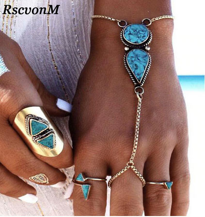 Браслет на руку через палец с бирюзой Киев - изображение 3