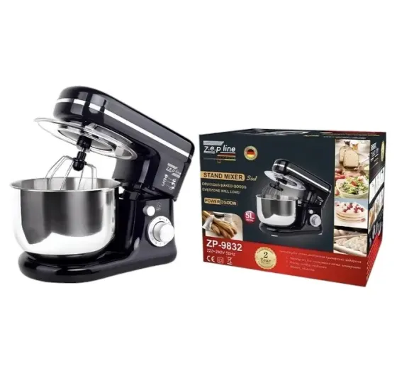 Тестомес Zepline ZP-9832 миксер с чашей 5л из нержавеющей стали 3500 Вт черный Коломыя
