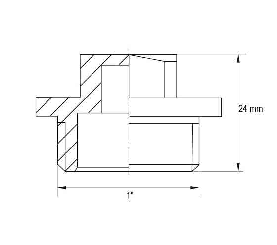 Заглушка Koer KF.P10M.WN - 1'' Н (без нікелю) (KR3101) Київ