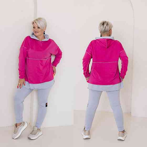 Женский прогулочный костюм двунитка Малина, 60/64 Одесса