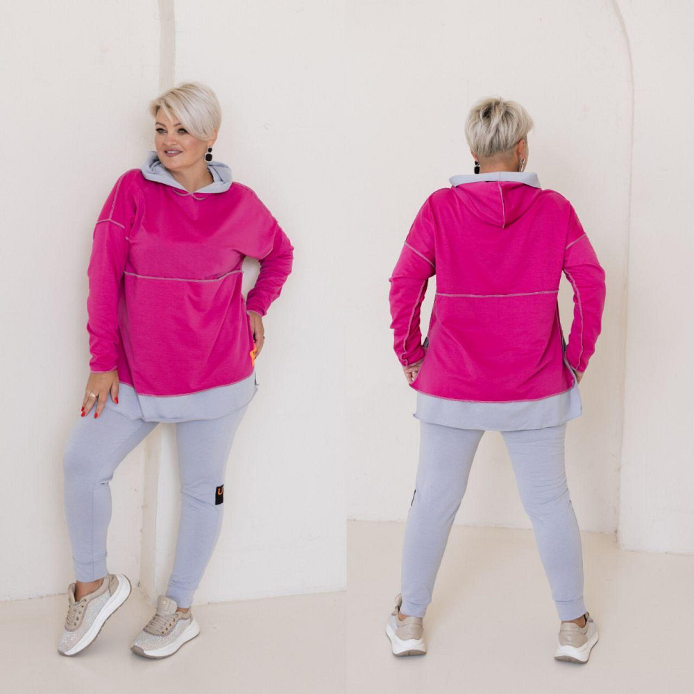 Женский прогулочный костюм двунитка Малина, 60/64 Одесса - изображение 3