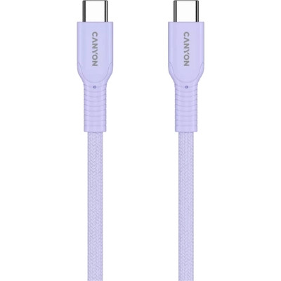 Дата кабель USB-C to USB-C 1.0m OnWire 60CL C-C 60W COLOR Braided 1m Purple Canyon (CND-CCAP60AB10PU) Винница - изображение 3