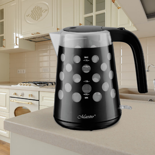 Електрочайник 1,7л 1850-2200W (диск) чорний MR-045-BLACK Maestro Житомир
