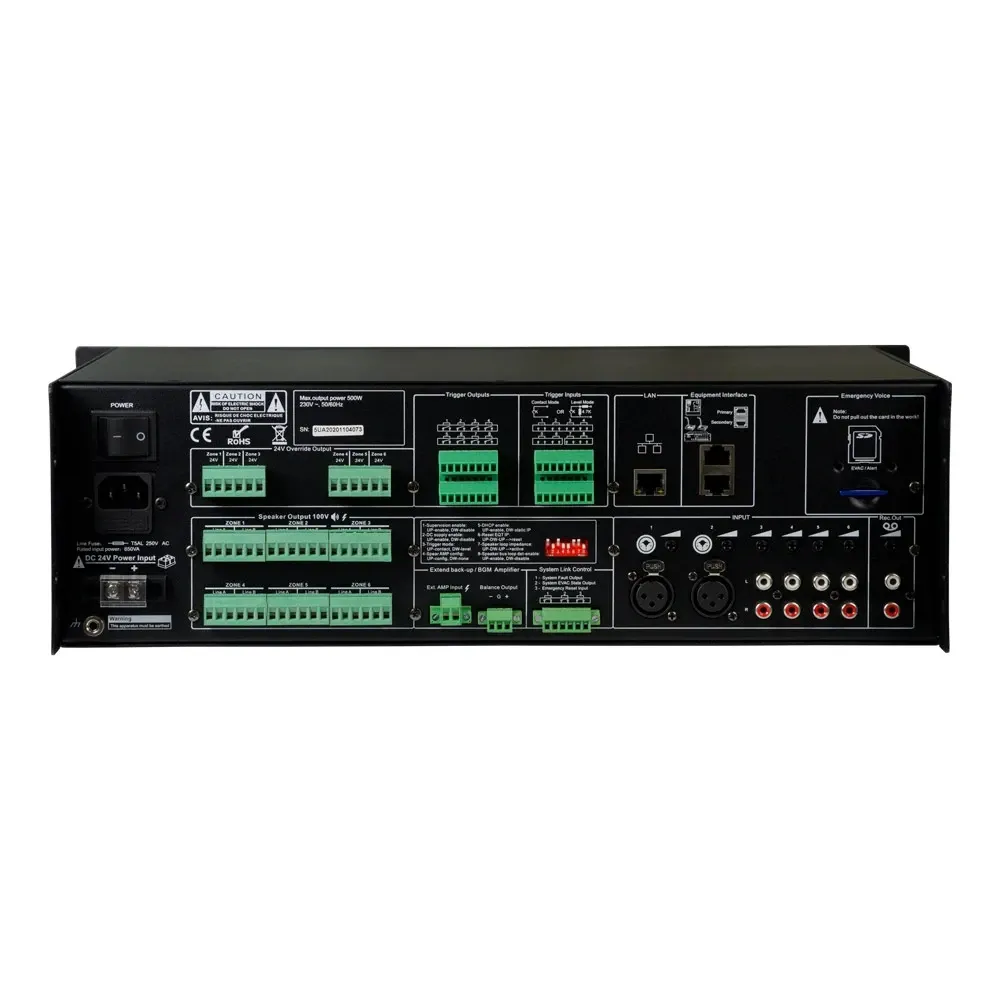 Підсилювач-контролер CMX EVAC-500, 6 зон, 19