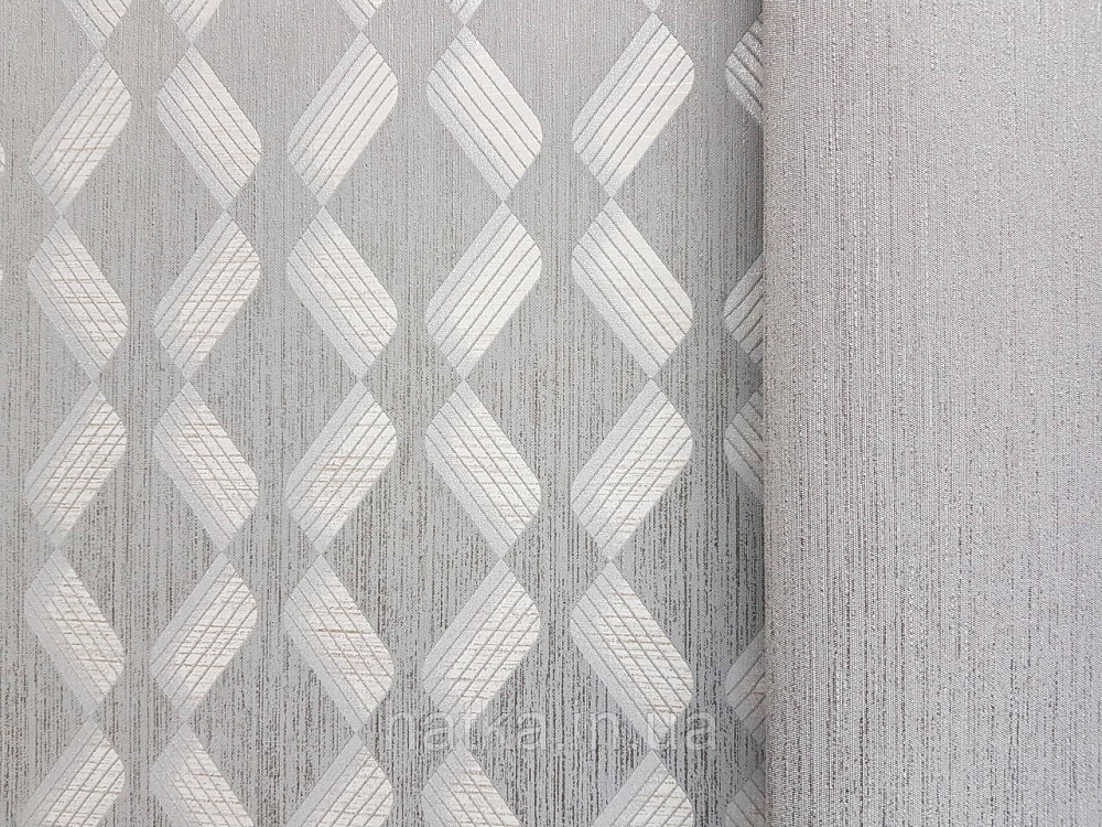 Шпалери метрові вінілові на флізелін Marburg Villa Romana геометрія смужки зигзаг сріблясті на темно сірому Київ - фото 2