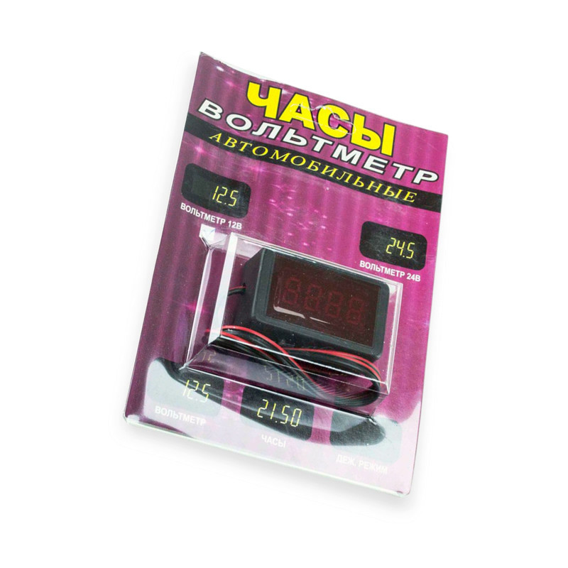 Вольтметр-часы с дисплеем и проводом 12В МАРС Мукачево - изображение 1