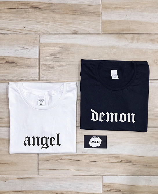 Парні футболки для хлопця та дівчини зі 100% Бавовна. Angel \ Demon Чернівці - фото 1