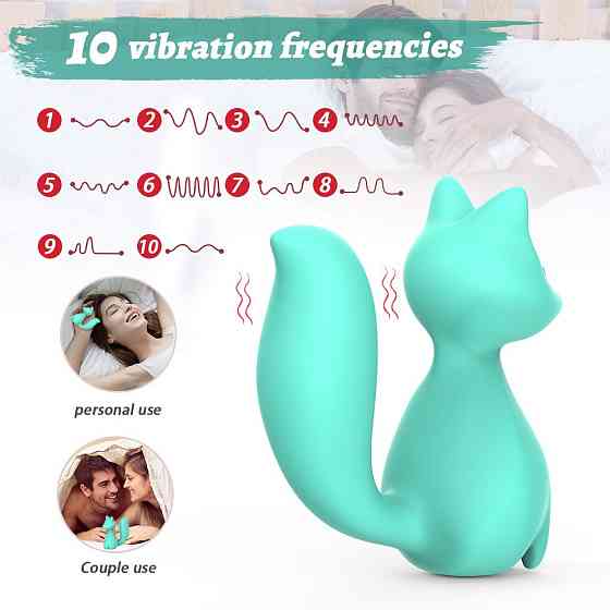 Мини-вибратор клиторальный Every Night Toys Doris в форме лисы бирюзовый, 10 режимов вибрации Sex Aura Киев