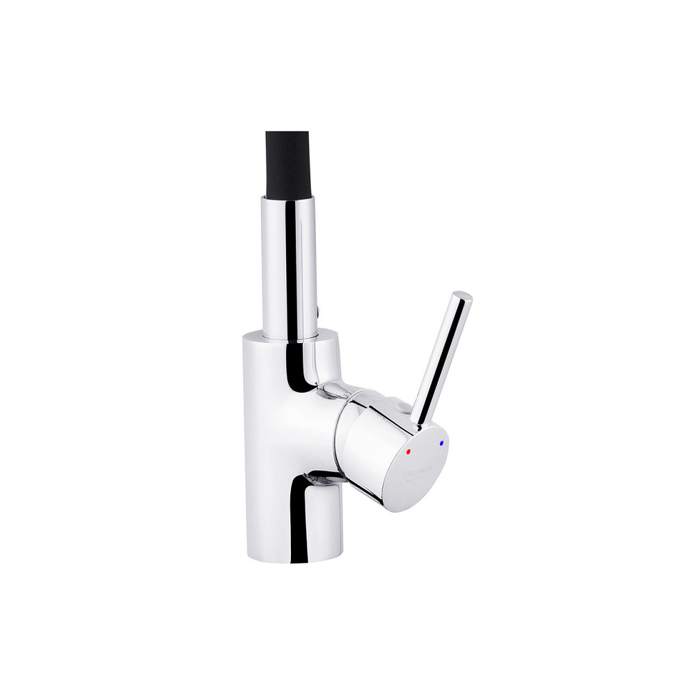 Змішувач для кухні з гнучким виливом Kroner KRP Küche - C031BLK чорний/хром Київ - фото 6